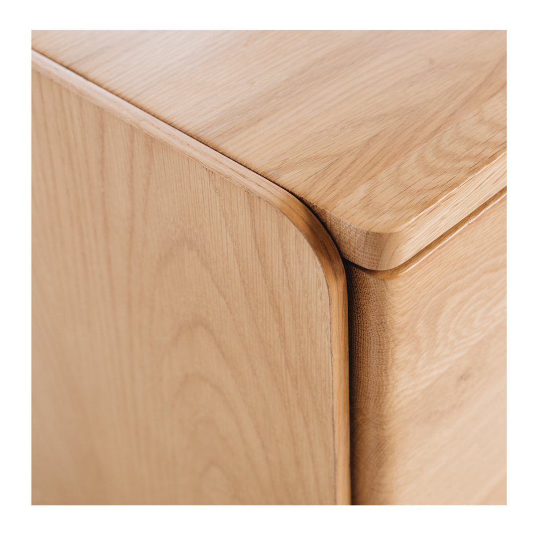 Cube Natural Oak Side Table 2drawer (Oak Top) image 6